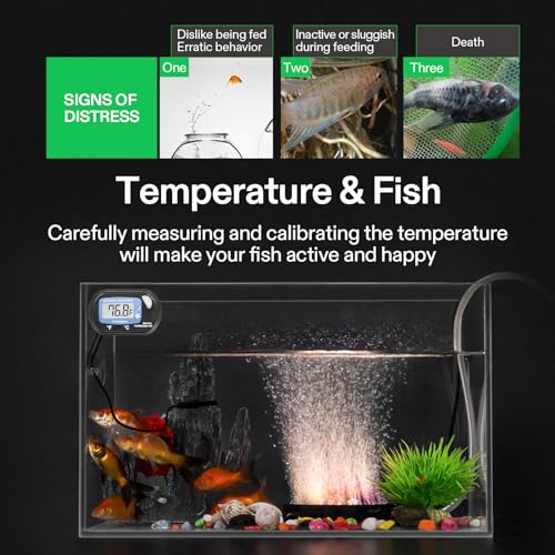 VIVOSUN 1-Pack LCD Digital Aquarium Thermometer Fish Tank Water Terrarium Temperature with Suction Cup for Turtle - size: 1 pack