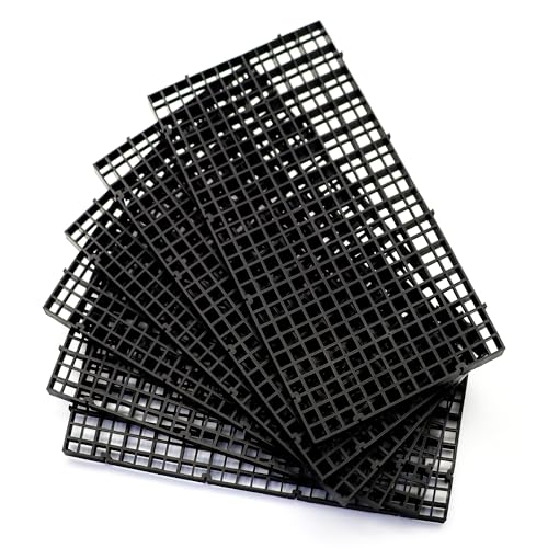 Aquarium Fish Tank Divider Plastic Egg Crate Aquarium Filter Bottom Tray Plastic Grid (S 6pcs Black) - size: S 6pcs Black