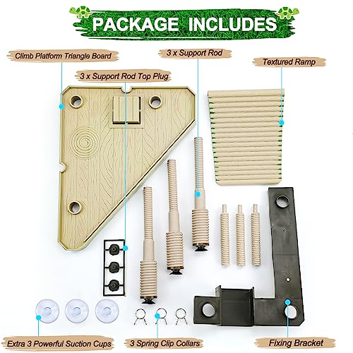 Keedolla Floating Turtle Pier and Basking Platform, Turtle Basking Platform Ramp Tortoise Reptile Floating Docks Climbing Ladder for Crabs, Frogs, Newts, Salamanders - Medium - size: Medium - 20 gallon or larger fish tank