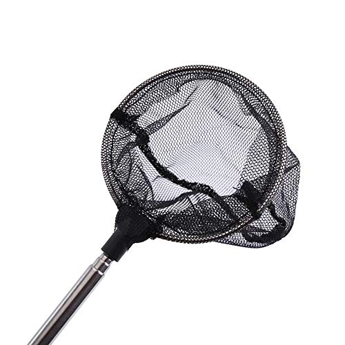 Zerodis Fish Tank Landing Net Fish Tank Cleaning Tools Adjustable from 16Cm to 44Cm with Hanging for Aquarium Shrimp Square Round Landing Net Telescopic - size: Round