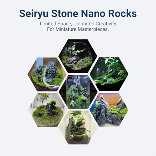 Dragon Stone Aquarium Rock Seiryu Stone for Aquariums, Fish Tanks, Bonsai, Terrariums, Wargaming Dioramas, Indoor or Outdoor Gardens-40lb(2-10 Inch) - size: 40Lb（2-10inch）