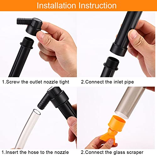 Aquarium Gravel Cleaner, Fish Tank Vacuum Cleaner with Red Air Bag, Manual Water Changer for Sand and Gravel, Includes Hose and Glass Scraper for Freshwater and Saltwater