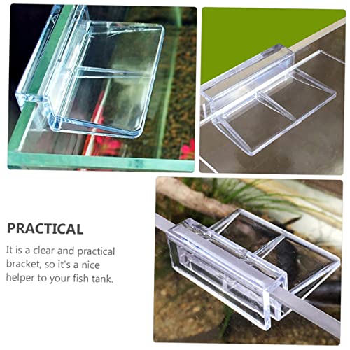 WOONEKY 15pcs Aquarium Stand Acrylic Clips Fish Tank Cover Holder Betta Aquarium Tank Brackets Easy Installation - size: 5.5X4X1.8CM