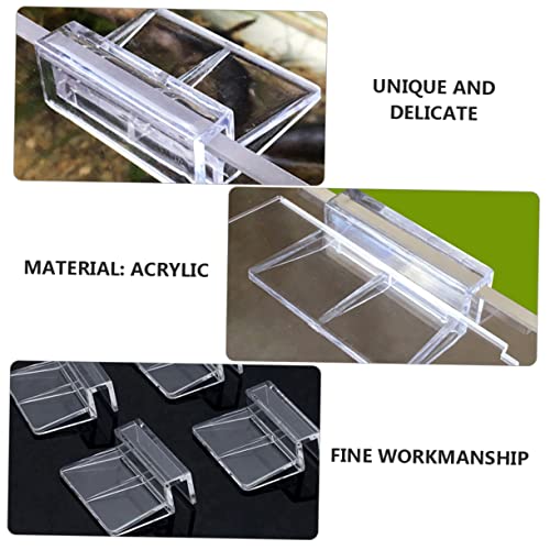 WOONEKY 10pcs Fish Tank Stand Cover Holder Acrylic Racks for Tanks Aquarium Cover Support Brackets - size: 5.5X5X1.8CM