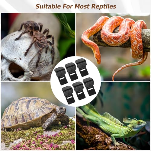 VILLCASE Reptile Feeding Tank Buckles 6 Pack Anti-Escape Lock Clips for Turtle and Amphibian Terrarium Lids Compatible with Nomo Yl-07 Tanks 1.85X1.14X0.98 Inch Durable Plastic Locks