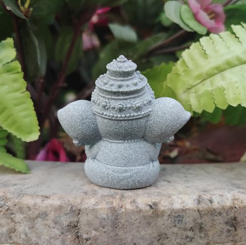 livelyfish Small Elephant Statue Sandstone Figurine Hindu Meditation Buddha Sculpture for Fish Tank Aquarium Decoration (F) - color: F