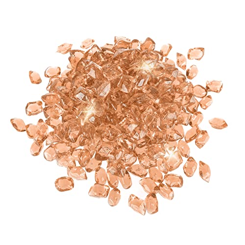 Onlyfire 1/2-Inch Polygon Fire Glass, 10 Pound Pack Glass Rock for Fireplace Fire Pit & Lanscaping, High Luster Elegant Gold - color: Elegant Gold, size: 1/2 inch