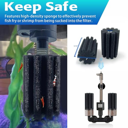 Aquarium Sponge Filter Replacement Sponges (4-Pack) for Small(5-20 Gallon) - size: Replacement Sponge(5-20gal)