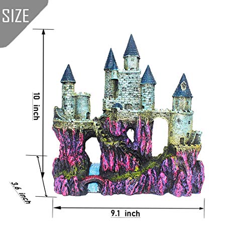 PINVNBY Aquarium Resin Castle Decoration Fish Tank Driftwood Castle Cave Hideouts House Plants Supplies Accessories(Purple) - color: Purple