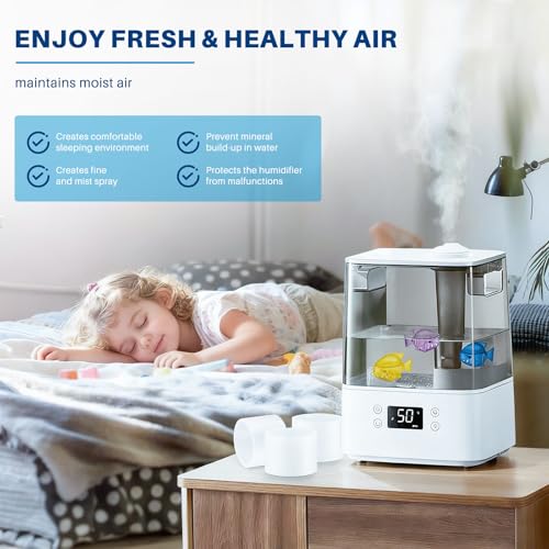 Top Fill Humidifier Filter Replacement for LEVOIT Classic160, Dual150, Dual200S, Classic300(S), LV600S, OasisMist 450S, Superior6000S Series Humidifiers to improve Humidification- 20 Filters + 6 Fishs - color: Humidifier Filters -20+6 Pack