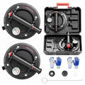 SPECILITE 8" Heavy Duty Glass Suction Cups 2 Pack with Pressure Gauge for Lifting Large Tile, Marble, Windows, 880 lbs Load Capacity, Industrial Vacuum Lifter with Handle, Carrying Case, Gloves, Black - color: Black