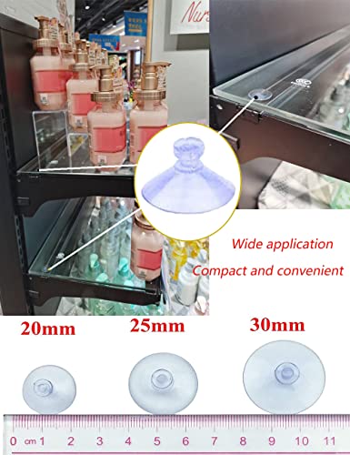 100pcs Mini Clear Plastic Suction Cups Without Hooks (20mm) - size: 20 mm