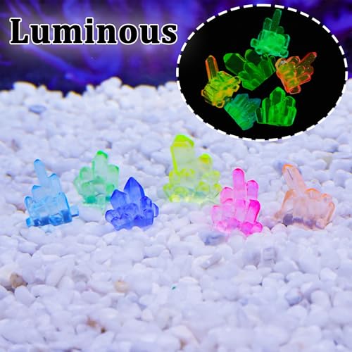 MIUPOO Glow Crystal,Betta Stones,Glow in The Dark Crystal,Bonsai Decor,Chips Stone Small Decorative,Fish Tank Decor,6 Colors,12 Pieces. - color: 6 Color