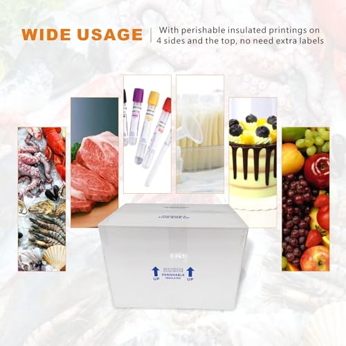Insulated Shipping Boxes with Liners, 8 Pack 15'' x 10'' x 11'' Small Cold Shipping Boxes, for Perishable Frozen Food Shipping, White (TB151011L-8) - size: 15x10x11'', style: 8 Pack