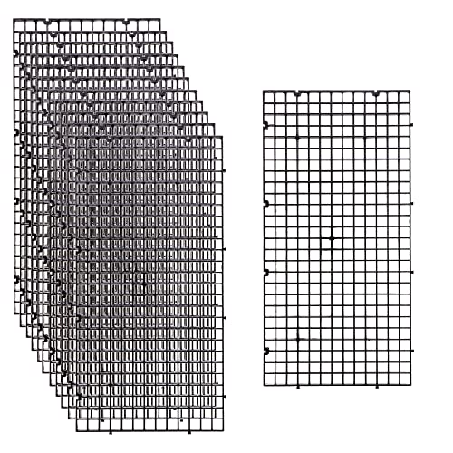 ALEGI 12 Pcs Aquarium Fish Tank Divider Plastic Egg Crate Aquarium Filter Bottom Tray Grid Isolation Board Partition Net Pane Separator (S 12pcs Black) - size: S 12pcs Black