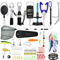Sosation 134 Pcs Fishing Tool Kit Fishing Gear and Equipment Fishing Pliers Kit Fish Hook Remover Tool Fishing Lip Gripper Set Fishing Lures Baits Tackle Accessories (Blue, Cute Style)