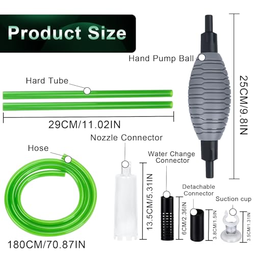 boxtech Fish Tank Water Change, Vacuum Siphon Water Changer Pump Sand Cleaner for Aquarium Water Filter
