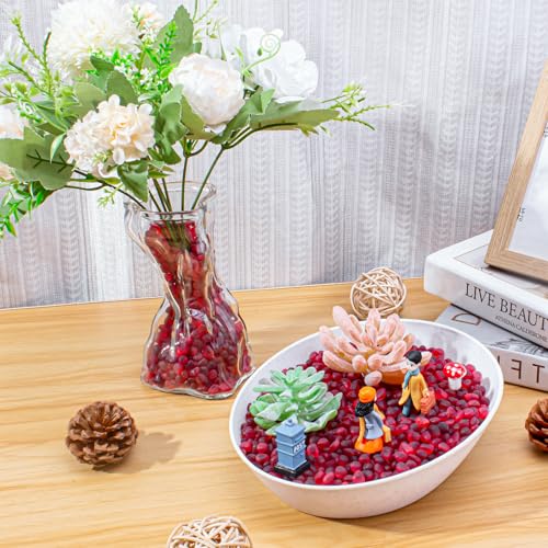 Keedolla 0.5 Lb Red Sea Glass Pebbles Stones Aquarium Gravel Fish Tank Rocks Small Frosted Glass Marbles Gemstones for Fish Turtle Tank, Vase Fillers and DIY Crafts - color: Red, size: 0.5 LB