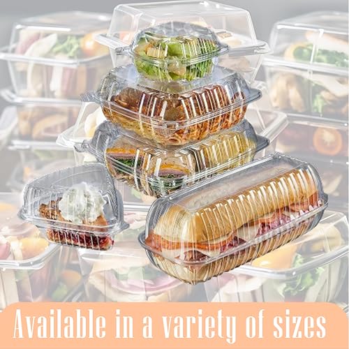 Mr Miracle Clamshell Containers - Clear Disposable Plastic To-Go, Leak-Resistant and Durable for Delivery like Uber Eats, Ideal for Cakes, Salads, Small Sandwich, Personalizable (9" x 5" - 25 Count) - size: 9" x 5" - 25 Count