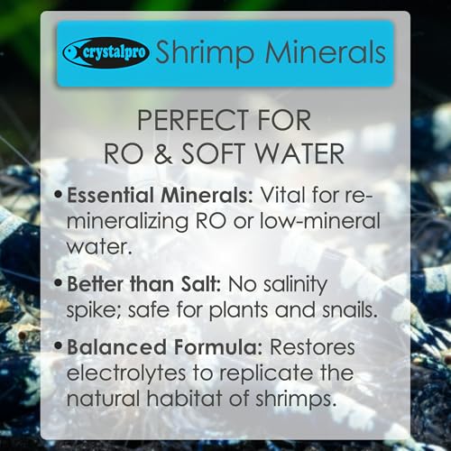 Crystalpro Shrimp Minerals 4.2 Oz – Liquid Aquarium Salt & Trace Elements for Freshwater Shrimp Tanks – Supports Caridina & Neocaridina – Molting & Breeding Additive – Invertebrate Tank Conditioner - size: 125 ml