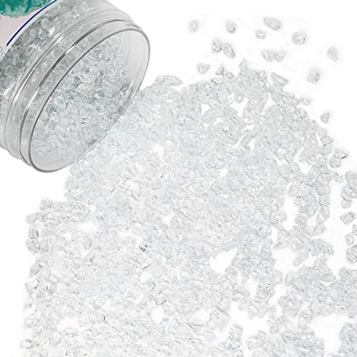 Crushed Glass for Resin Art, Broken Glass Pieces for Crafts Vase Filler Home Decorations,Crushed Glass for Crafts,3-6mm,1.5 Pound (Crystal/Transparent) - color: Crystal/Transparent