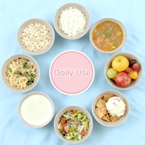 Quatish 10 PCS Unbreakable Cereal Bowls,Dishwasher & Microwave Safe Wheat Straw Bowls, Easy-to-Clean Lightweight Desserts & Soup Bowl, Portable for Picnics ，Snack Plastic Bowls Set,Beige - color: Beige