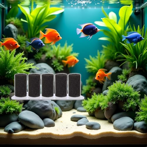 5Pcs Black Aquarium Filter Sponges,Aquarium Pre-Filter Sponges Filter Intake Sponge Strainer Foam Guard Cover Aquarium Filter Accessories for Freshwater and Saltwater Fish Tank（L