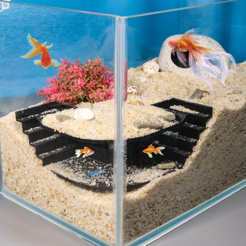 Aquarium Fish Tunnel/Cave, Black, Resin, Modern, 2.5 Inches, Tabletop, Corner Fish Hide, Fish Tank Decoration - color: Black, style: Style 2