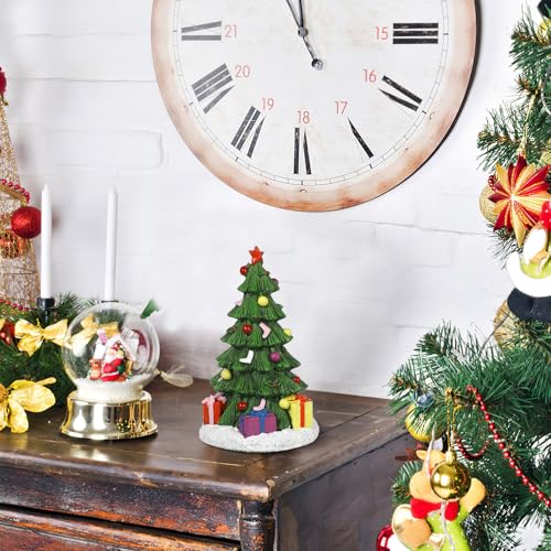 Ipetboom Reptile Decor Christmas Tree Aquarium Decorations Miniature Resin Landscape Ornaments for Holiday Fish Tank Supplies Table Decor Aquarium Christmas Tree