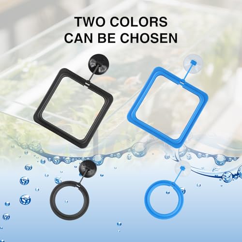 4 Pcs Fish Feeding Ring for Aquarium – Round and Square Floating Food Feeder with Suction Cup, Fish Tank Feeding Ring for Guppy, Goldfish
