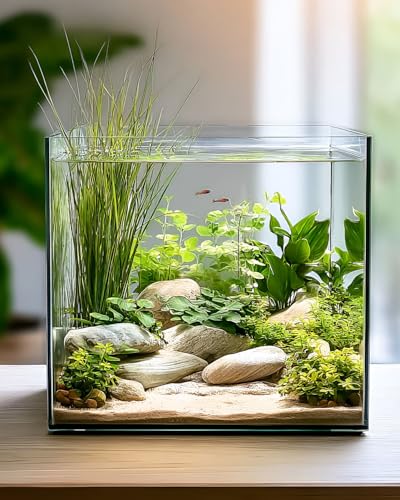 3.5 Gallon Easy to Maintain Small Aquarium for Betta,Snails, Shrimp and Aquatic Planting. - color: Transparent, size: 3.5 Gallon