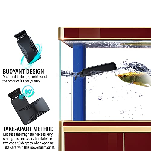 Aquarium Super Strong Magnetic Cleaner Glass Fish Tank Megnet Brush Algae with Scraper Floating Brush Medium - size: Medium