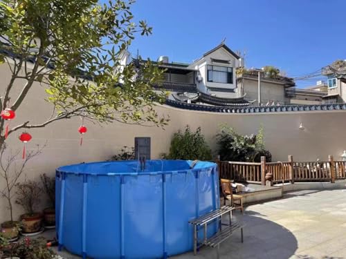 WANLIAN Pool Above Ground Canvas Fish Pond Circular Thickening Pool Large Collapsible Outdoors Tarpaulin for Koi Culture Agricultural Irrigation Water Storage Tank8.2ftx3ft/5000L/Belt Frame(2.5 * 1) - style: 2.5*1