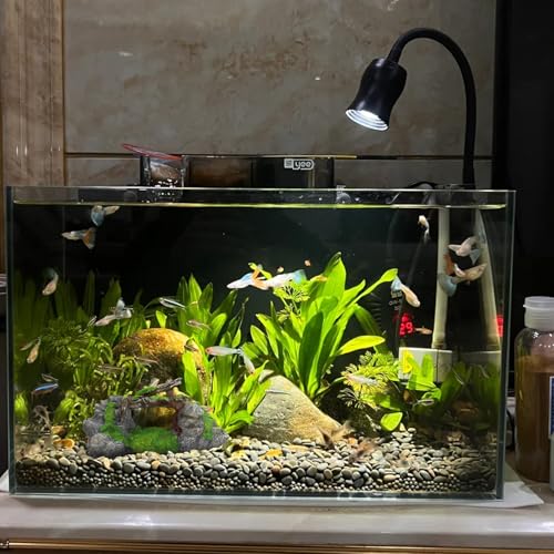 Resin Fish Tank Decoration Come with Bridge and Rockery Element Fish Tank Decoration for Aquarium and Domestic Fishs Tank (A)
