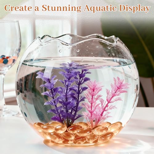 Pink Flat Glass Marbles, 0.97 lb Transparent Vase Filler Pebbles Gems, Decorative Glass Beads for Vases, Crafts, Floral, Mancala Stones, Centerpieces, Aquarium Rocks for Fish Tank(Approx. 80-100 PCS) - color: Pink