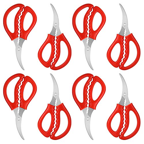 Calary 8Pcs Seafood Scissors Crab Scissors Seafood Shears Multifunctional Crab Leg Crackers and Tools - size: 8 pieces
