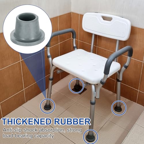 uxcell 4Pcs Replacement Feet for Shower Chair Bath Seat, 1-1/8" ID Heavy Duty Non Slip Rubber Suction Cup, Feet Chair Leg Caps for Shower Stools and Transfer Bench, Gray - color: Grey, size: 1-1/8"