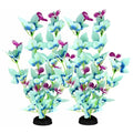16 Inch Aquarium Fish Tank Plant Betta Fish Tank Decor,2 Pack Silk Aquarium Plants for Aquarium Decoration (White-Blue) - size: White-Blue