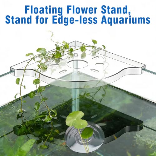 12PCS Creative Floating Floral Arrangement Holder,Floating Flower Display Stand Include 2 Fish Tank Shelf DIY Clear Acrylic Flower Bowl Stem Holder for Small Single Flower Water Plants/Fish Tank Float