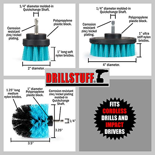 Marine Cleaning Supplies - Brush Kit for Boat Cleaning - Boat Accessories - Tank Cleaning Tool Set - Boat Hull Wood Cleaning Brush - Hull and Deck Scrubbing Set - Professional Pool Cleaning Brush Head - color: Teal