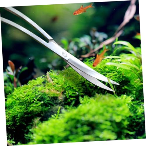 Stainless Steel Wave Scissors for Aquarium Ergonomic Fish Tank Plant Trimming Tool Rustproof Scissor for Aquatic Plants Care and Maintenance
