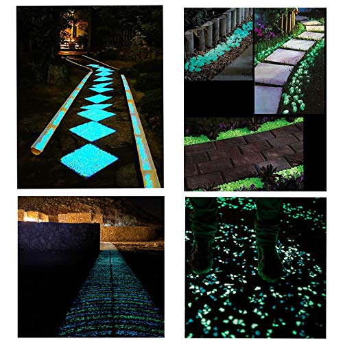 Oubest Glow in The Dark Rocks Glow Pebbles Decor for Garden/Fish Tank/Aquarium/Walkway/Driveway/Plant Pots/Bonsai (100, Green) - color: Green