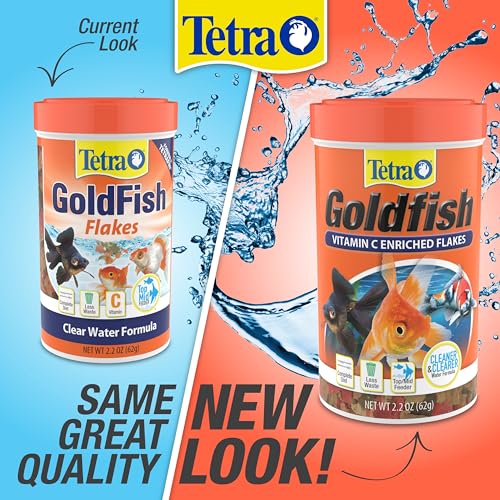Tetra Goldfish Flakes, Nutritionally Balanced Diet for Aquarium Fish, Vitamin C Enriched Flakes, 7.06 oz (Pack of 2) - size: 7.06 Ounce (Pack of 2)