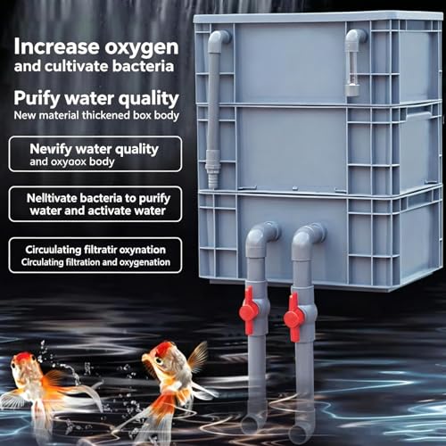 Aquarium Water Filter - Three Tier Box, Pump Cycle System, Turtle Tank Kit, Efficient Filtration Unit, Pond Use, Saltwater Outdoor Care, Home Commercial Setup Enhancing Aquatic Health Durin