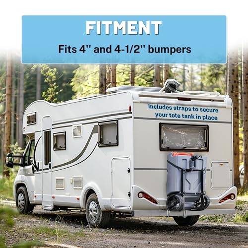 New RV Bumper Mount Tote Tank Carrier Secure Tank in Place