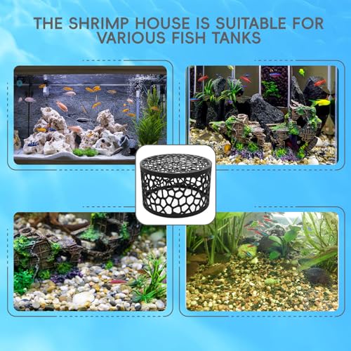 3Pcs Shrimp Dome Hide, Shrimp Hides for Aquarium, Betta Fish Hideout, Betta Habitat Tank Ornament Accessories, Aquarium Decor for Small Fish Guppy Hiding Resting (Black ，Pink, White)