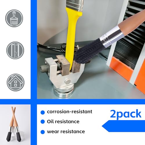 Parts Cleaning Brush Home and Auto Use Parts Cleaner Brush Solvent Brush for Cleaning Auto Engine Parts, Clean Motors, Metal Parts, Machinery (Black 2pcs)