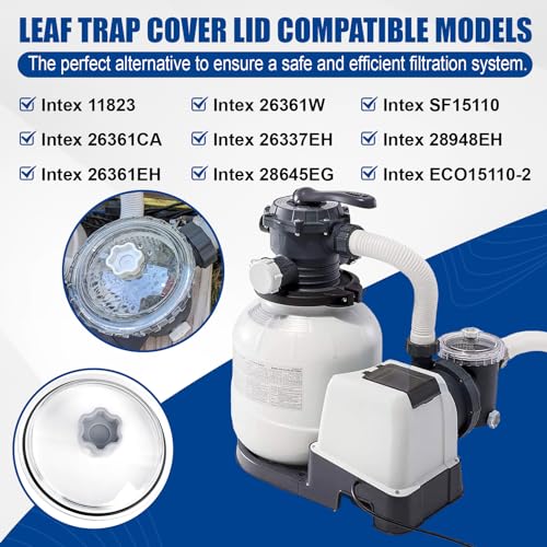 XT SF15110 Pool Leaf Trap Cover Lid with O-Ring Sand Filter Compatible with SF80110-1, 26361EH 26361W, 26337EH 28645EG