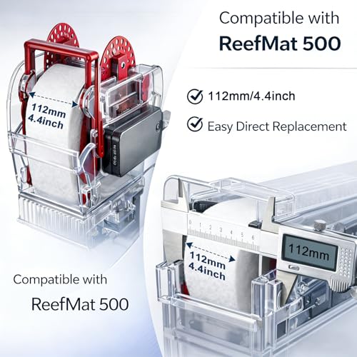 Replacement Fleece Roll Compatible with Red Reef 500, Aquarium Automatic Filter Media Roll for Saltwater & Reef Tanks, High-Density Mechanical Filtration, 1 Pack