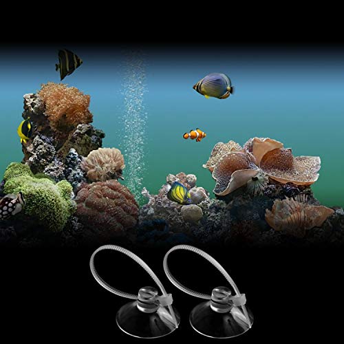 FEBSNOW Aquarium Suction Cups, Fish Tank Suction Cups Aquarium Suction Cup Clip Suction Hooks with 30 PCS Adjustable Cable Ties for Plants, Planter, Binding Moss Shrimp Nest (10)